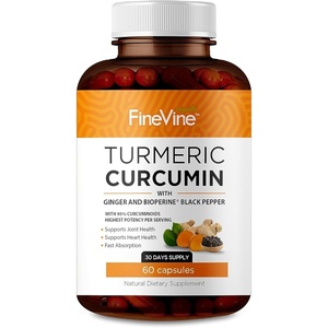image:imageTurmeric Curcumin with BioPerine Black Pepper and Ginger  60 Vegetarian Capsules for Advanced Absorption Joints Support